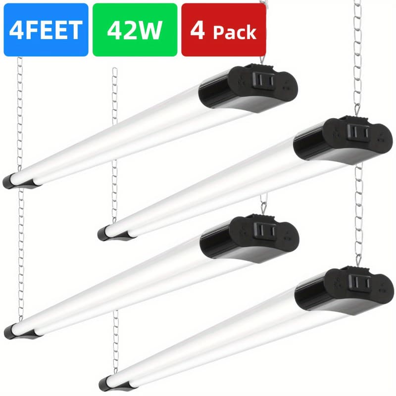 2026 New Cross-border Drop Shipping 4-Pack 42W LED Shop Lights, 4-Pack 42W Double Tube Cross-border Lights