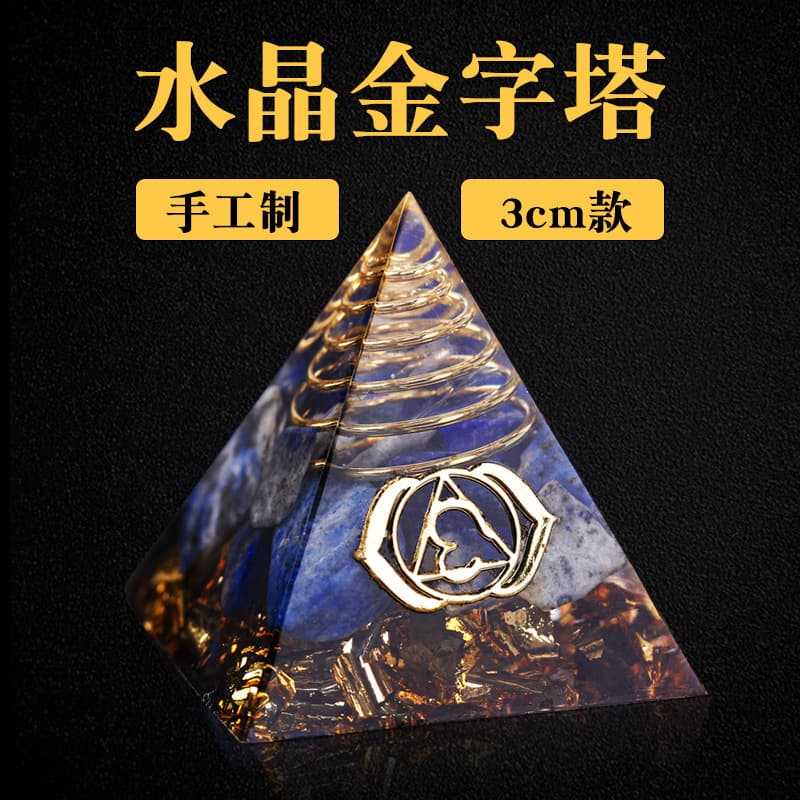 Crystal Pyramid Resin Ornament Office Desk Decoration Crystal Tower Decoration Gift Handmade
