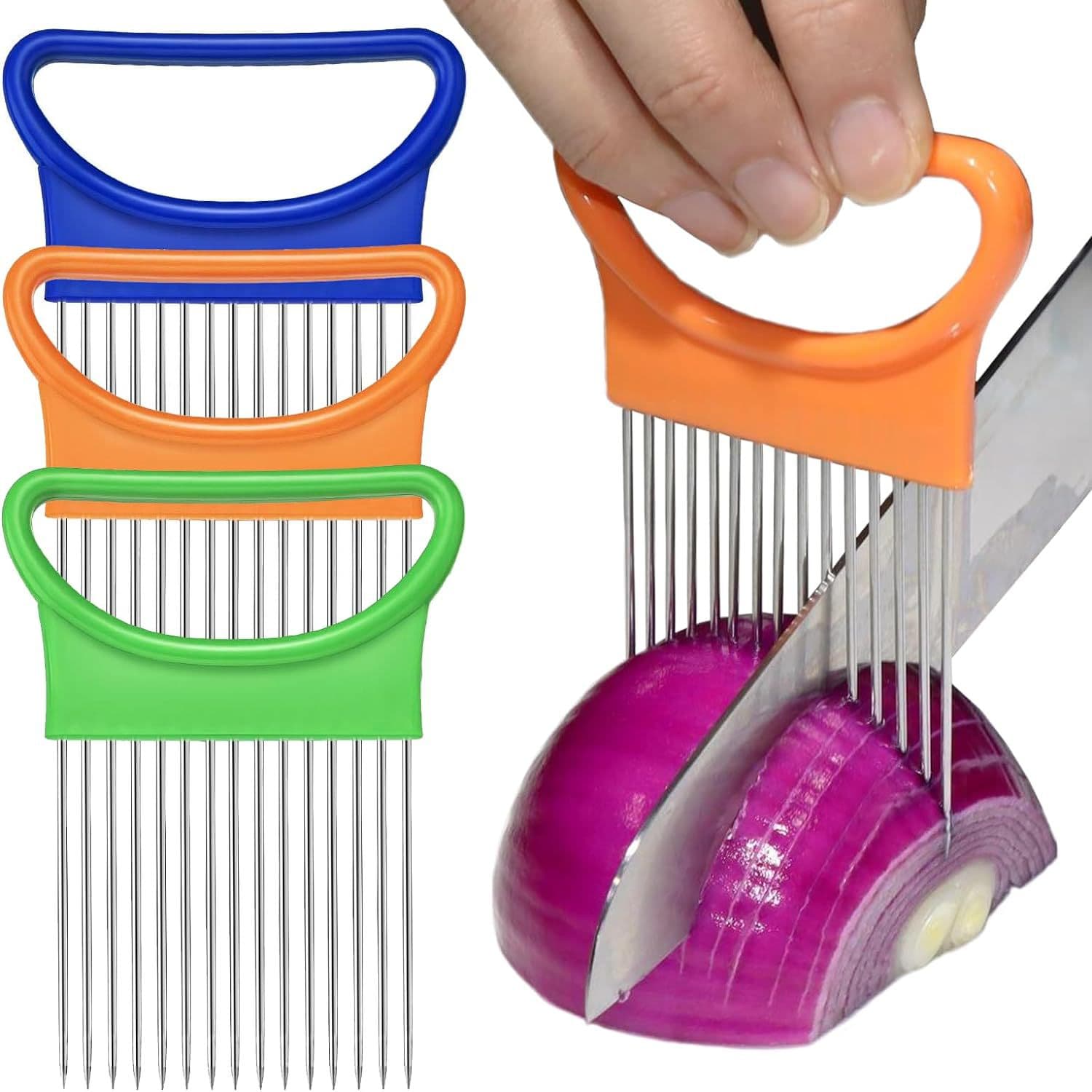 Stainless Steel Onion Needle Slicer Meat Tenderizer Tomato Lemon Cutter Multifunctional Kitchen Tool for Home Use And Gifting