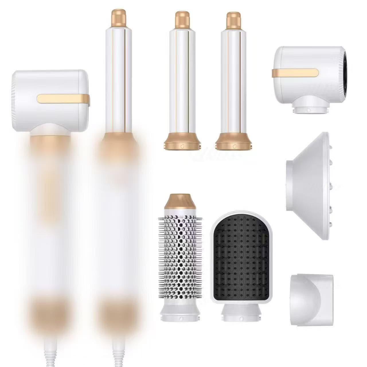 Cross-border 7-in-1 Auto Curling Hair Brush Hot Air Comb Curl and Straight Dual-Use Electric Hair Styler Blow Dryer for Amazon