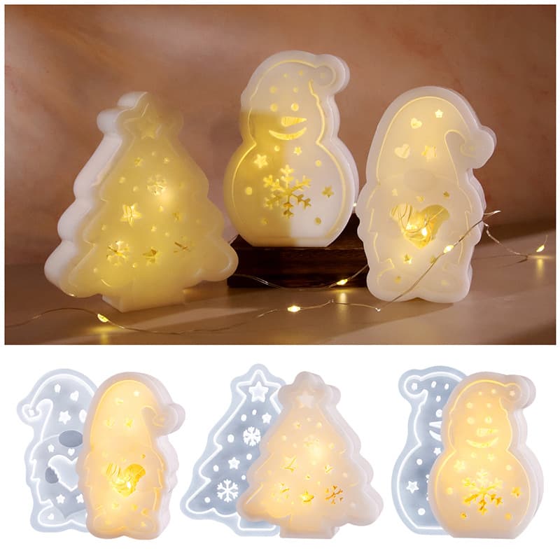 diy glue Christmas series gift box silicone mold night light storage box chocolate holiday ornaments table
