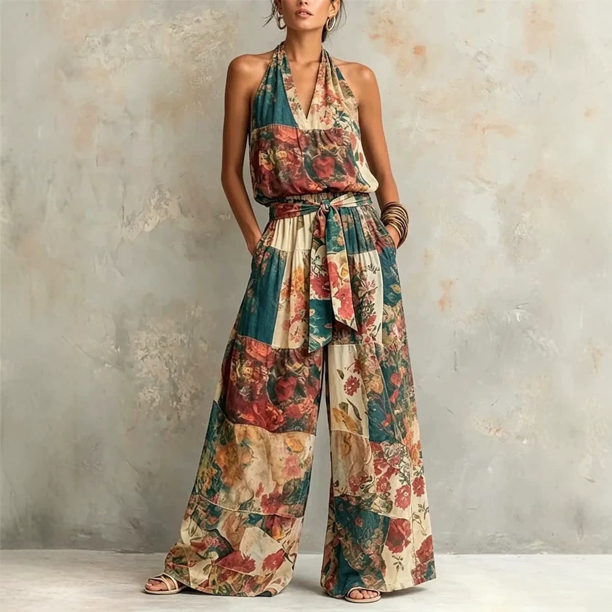 2026 New Casual Printed Plaid Jumpsuit for Women, Amazon & Independent Station, Europe & US Cross-Border, Summer
