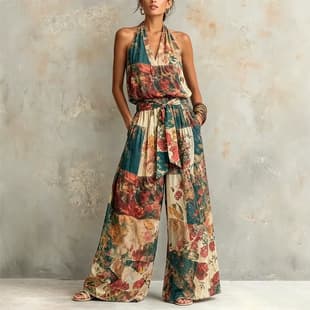 2026 New Casual Printed Plaid Jumpsuit for Women, Amazon & Independent Station, Europe & US Cross-Border, Summer