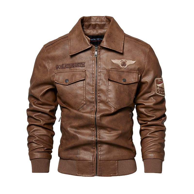2025 Cross-border Amazon Men's Fall/Winter New PU Leather Jacket Slim Fit Stylish Motorcycle Coat