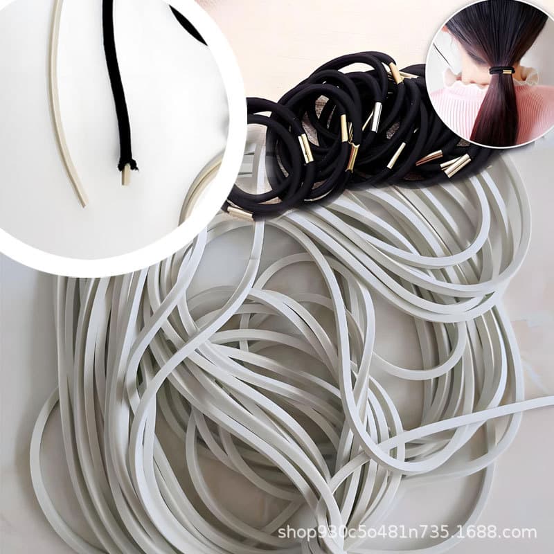 12kg square leather rubber headband inner core square wire natural rubber elastic rope round belt hair band elastic band