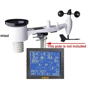 Misol WiFi Wireless Weather Station Indoor Outdoor Temperature Humidity Rain Gauge Wind Direction Speed Light Intensity WS2320