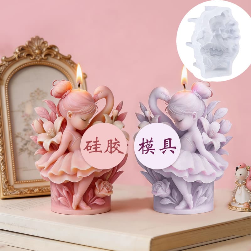 Ballet Girl Figurine Aromatherapy Candle Silicone Mold DIY Plaster Handmade Realistic Ballet Girl Decoration