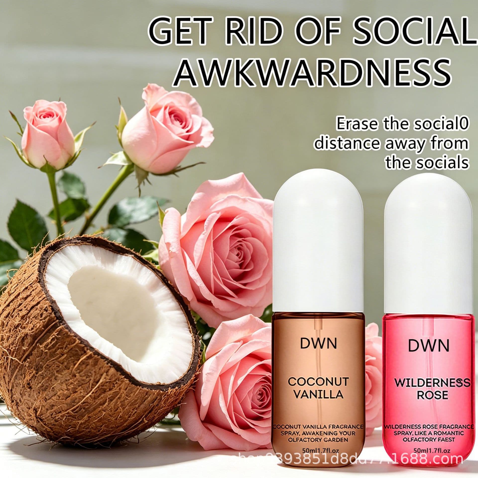 Cross-border capsule perfume rose vanilla coconut alcohol-free fragrance spray body hair spray women's perfume