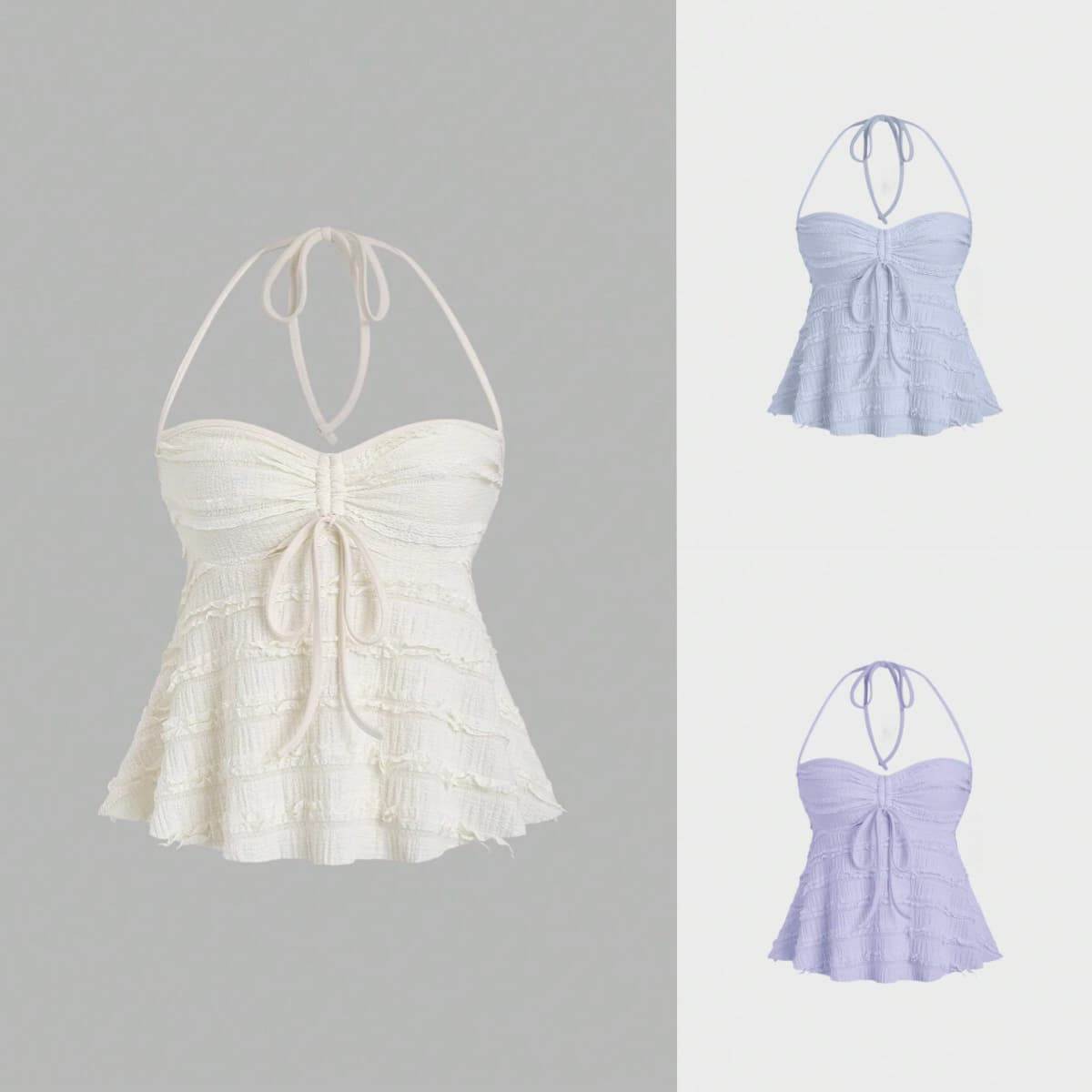 New European and American Sexy Halter Top 2025 Amazon Cross-Border Short Crop Tube Top with Tie