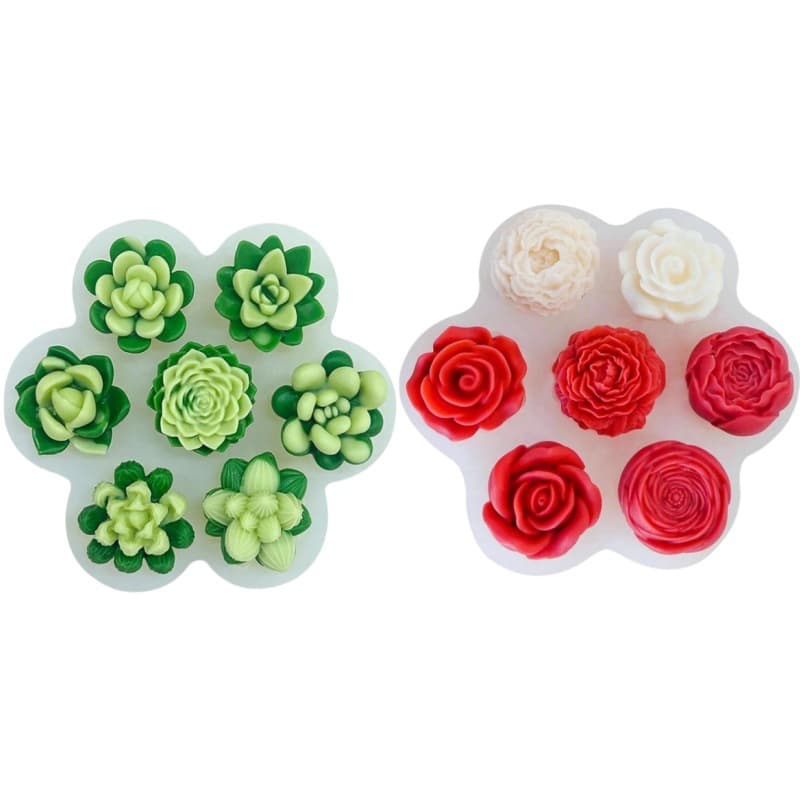 Three-dimensional succulent rose peony flower baking silicone mold cake decoration mold chocolate mold aromatherapy candle mold