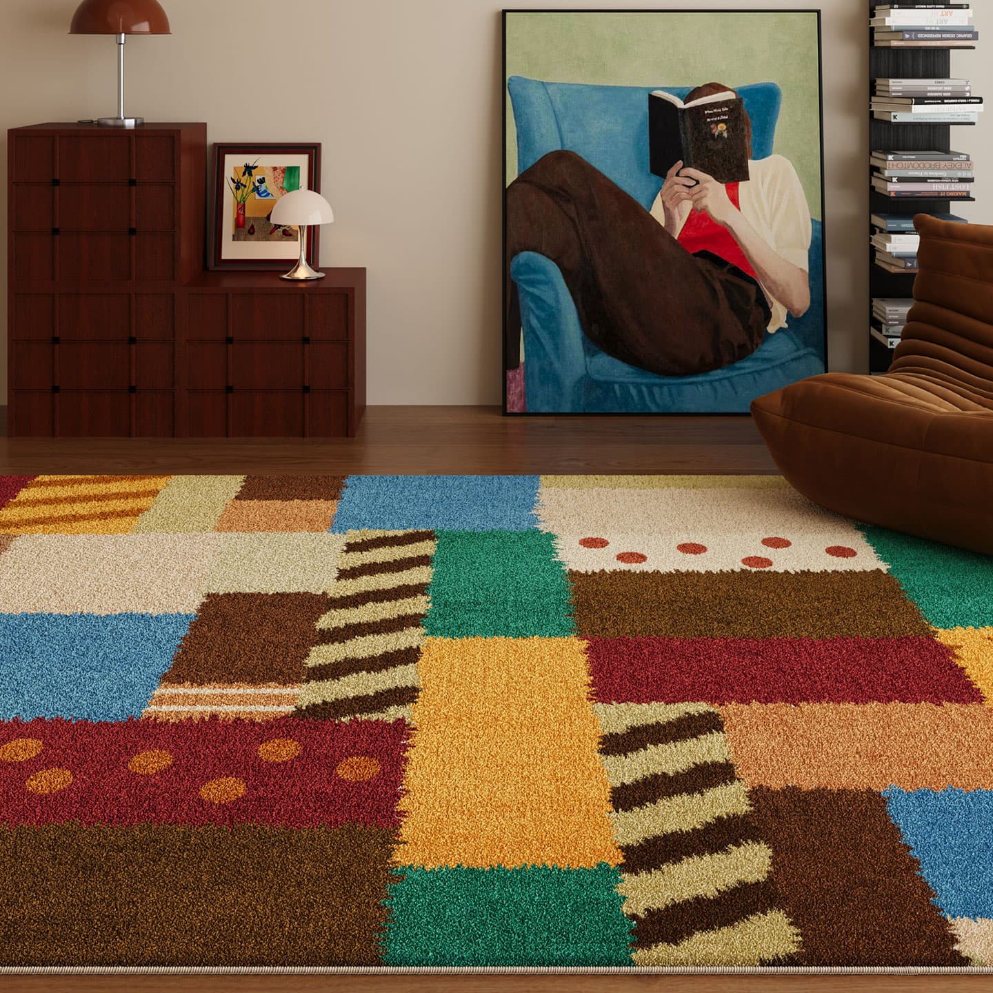 Maillard carpet living room retro large area home decorative carpet room thickened cooling imitation cashmere carpet