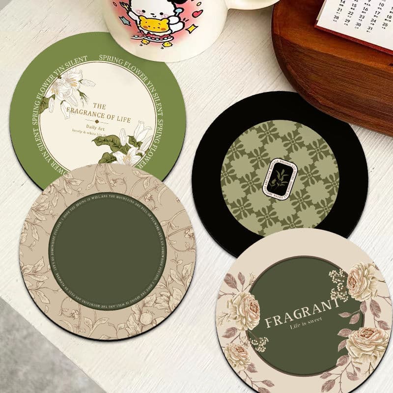 Vintage Style Coaster Absorbent Non-Slip Ins Style Heat Insulation Mat Stain-Resistant Quick-Dry Home Coffee Bowl Plate Cup Mat