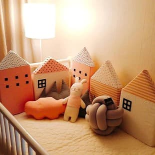 Nordic style small house bed rail bumper guard multi-color