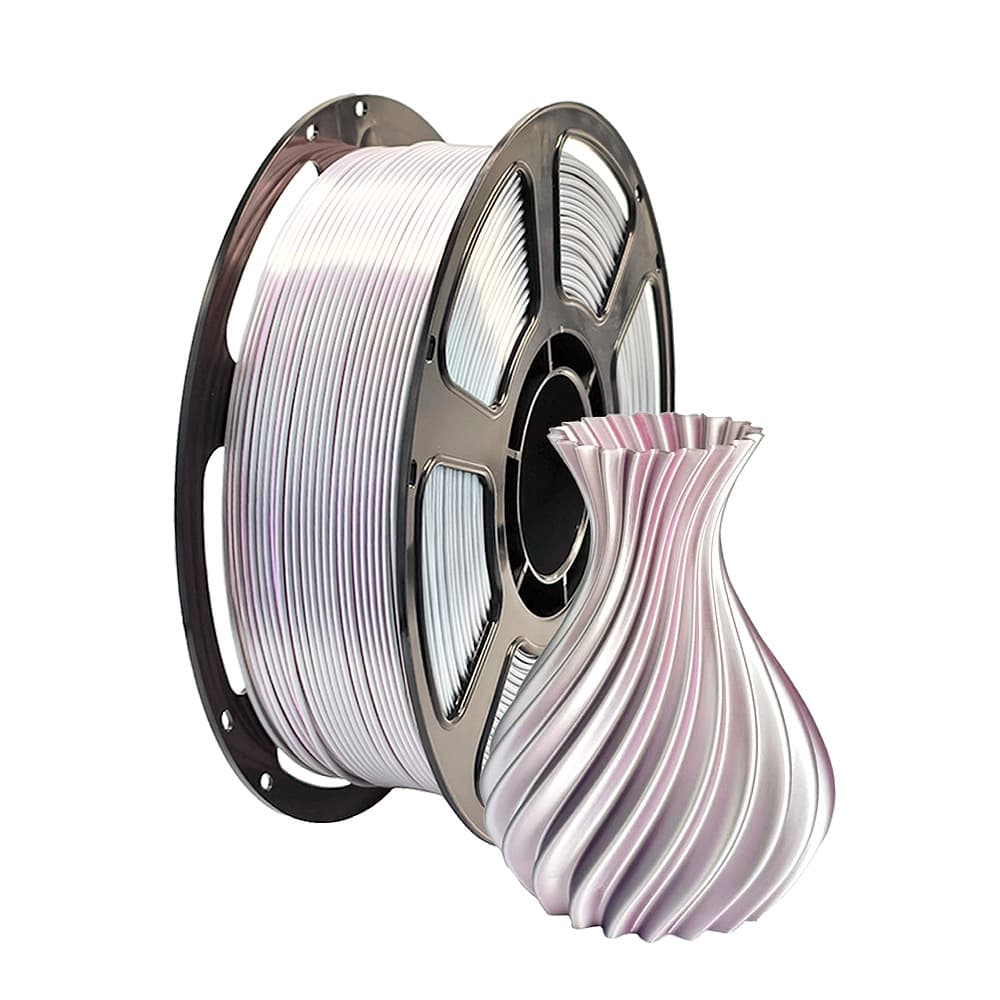 Pufei 3D printing filament PLA silk two-color PLA filament diameter 1.75mm silk pink silver