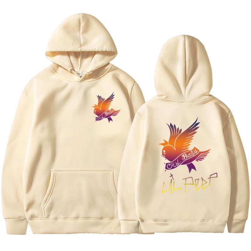 Cross-border new European and American singer Lil Peep letter print street trend hooded sweatshirt for men and women