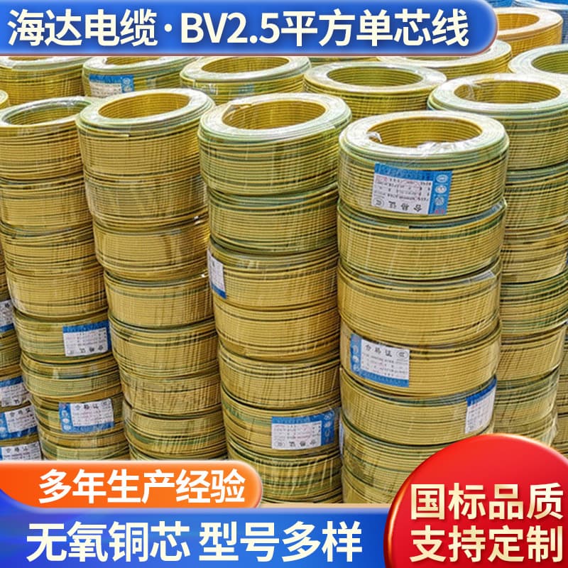 ZC-BV Single-Core Single-Strand Hard Wire 2.5/4/6 sqmm Wire Pure Copper Insulated Wire Home Decoration Copper Core Plastic Copper Wire