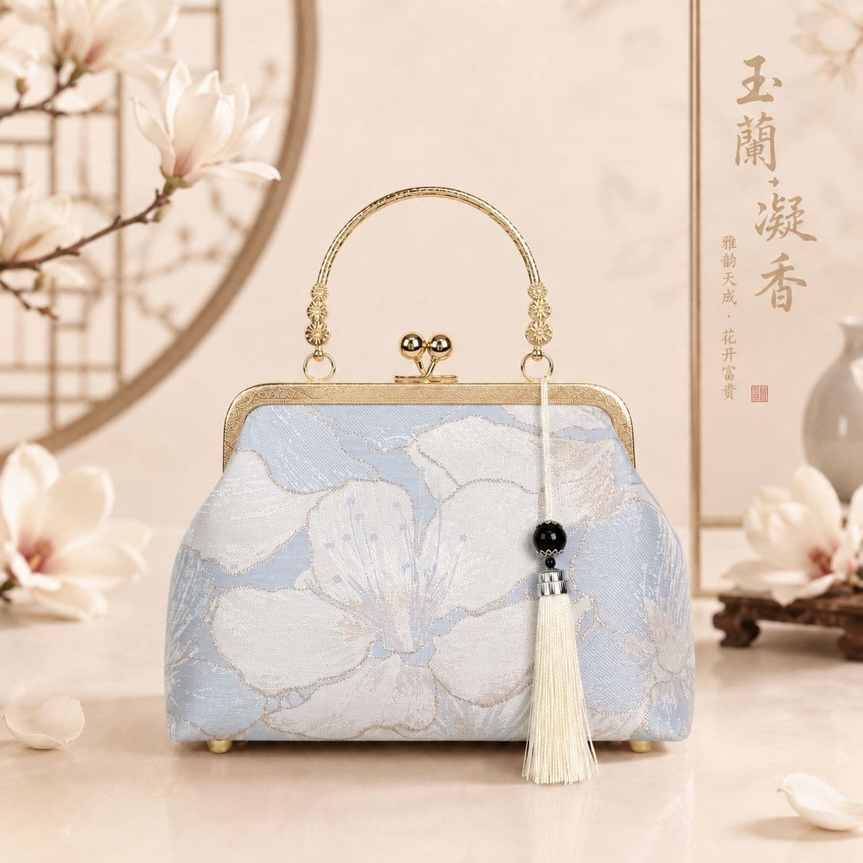 Evening Bag New Chinese Style Cheongsam Clasp Bag Live Stream Women's Handheld Crossbody Bag Cross-border Bag Runway Bag
