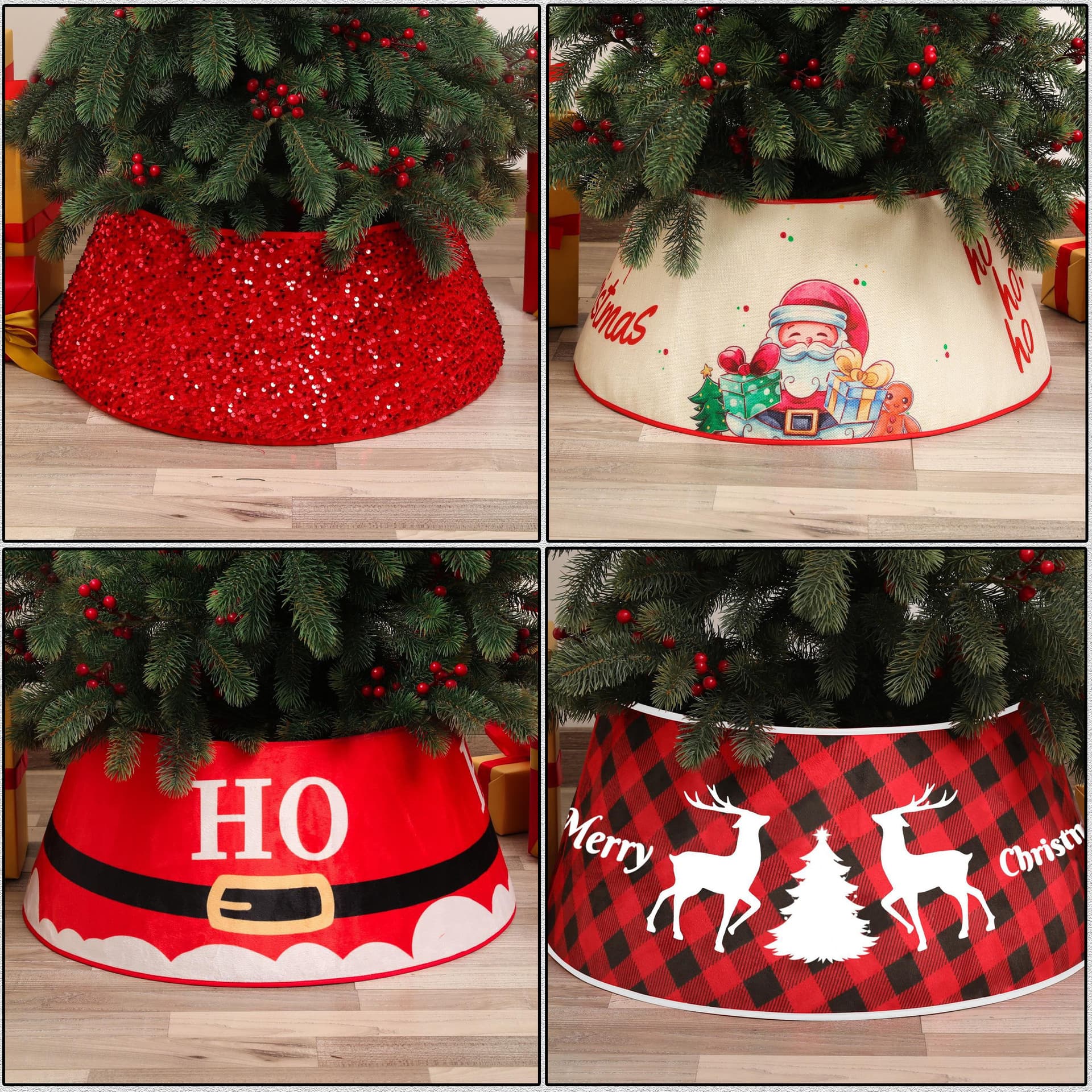 New arrivals, in stock, cross-border hot-selling Christmas tree surround decoration base, Christmas decorations, festive decorations, tree skirts