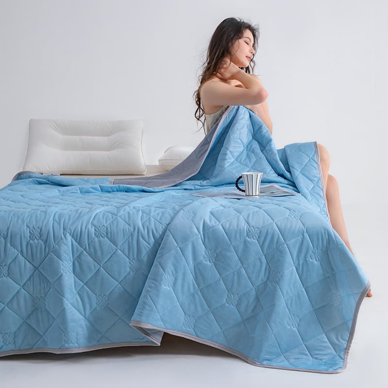 Premium Summer Cool Quilt Mint Cool Silk Ice Cream Summer Quilt Solid Color Air Conditioning Blanket Live Streaming Drop Shipping Cross-Border