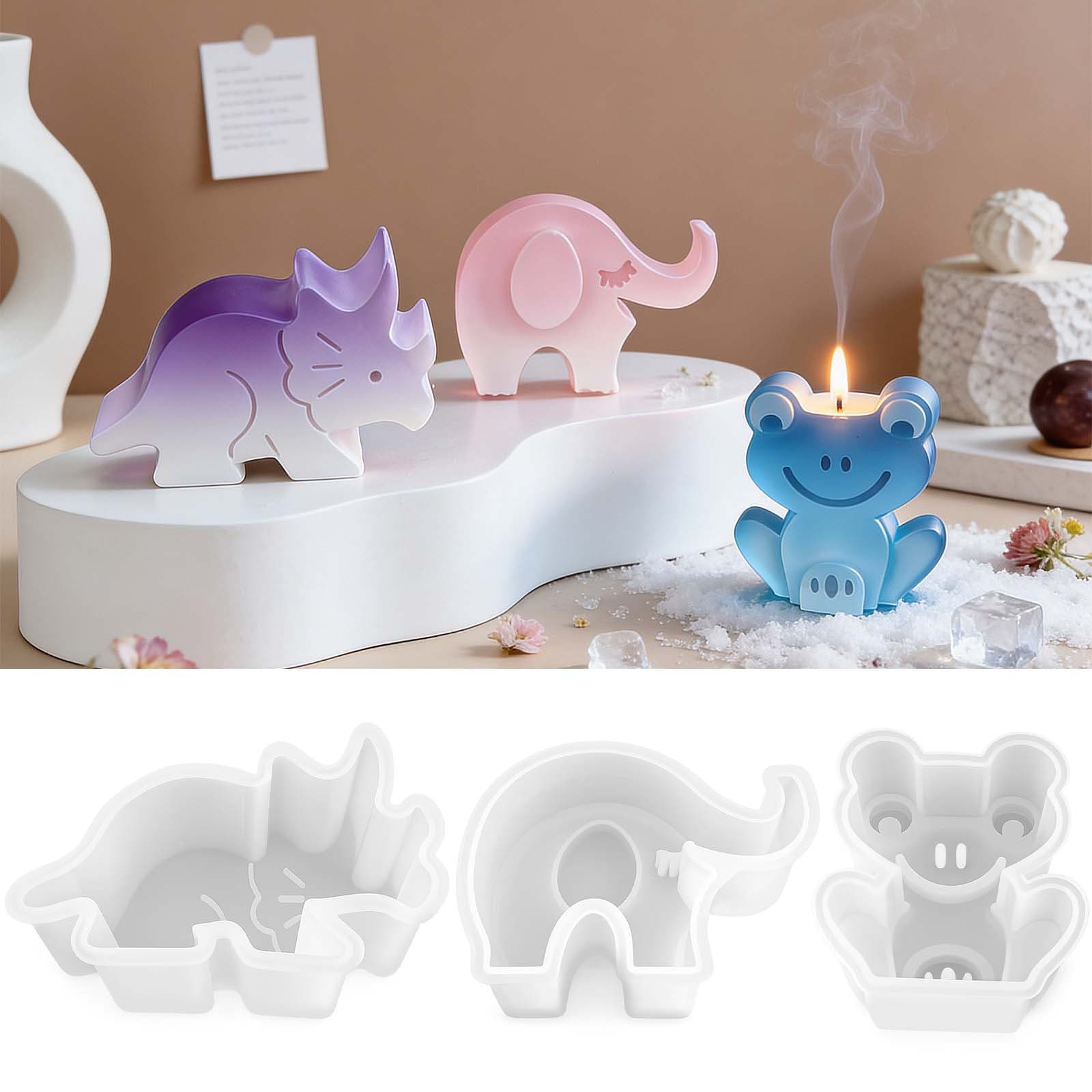 Meiyangyang New DIY Resin Epoxy Elephant Dinosaur Sitting Frog Candle Silicone Mold Aromatherapy Ornament Mold