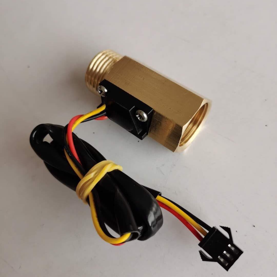 4-Point Full Copper Hall Water Flow Sensor G1/2 External Inlet Internal Outlet Internal Inlet External Outlet Pipe Impeller Flow Meter