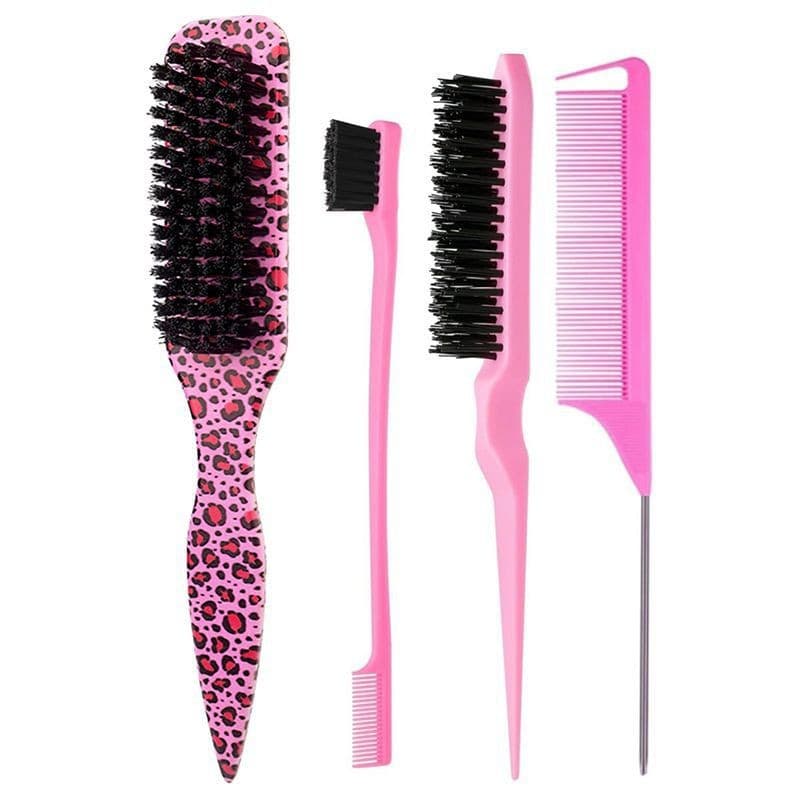 Hair Brushing Comb Set, Pointed Tail Comb, Double-Ended Eyebrow Brush, Edge Brush, Hair Styling Tool 3-Piece Set, Hair Dye Comb Wholesale