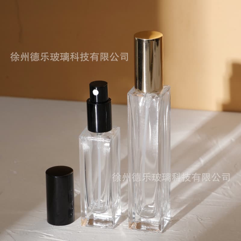 Clear Glass Square Perfume Bottle 30ml 50ml 100ml Screw Cap Perfume Refill Bottle Refillable Bottle