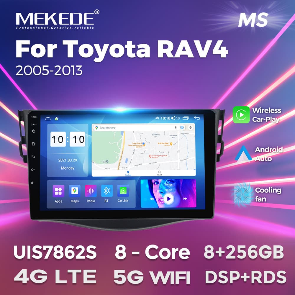 Compatible with Toyota RAV4 2005-2013 Android Large Screen Head Unit Navigation Bluetooth CarPlay