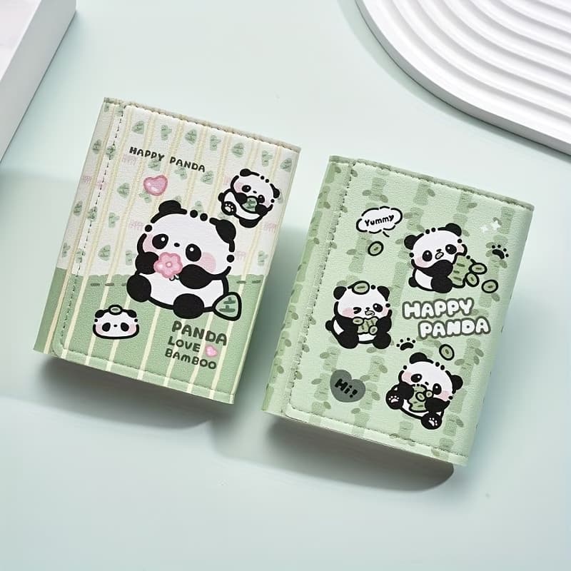 Panda Wallet Women's Thin Compact Student Children's New Year Money Wallet Coin Purse Short Card Holder Integrated Cartoon Creative