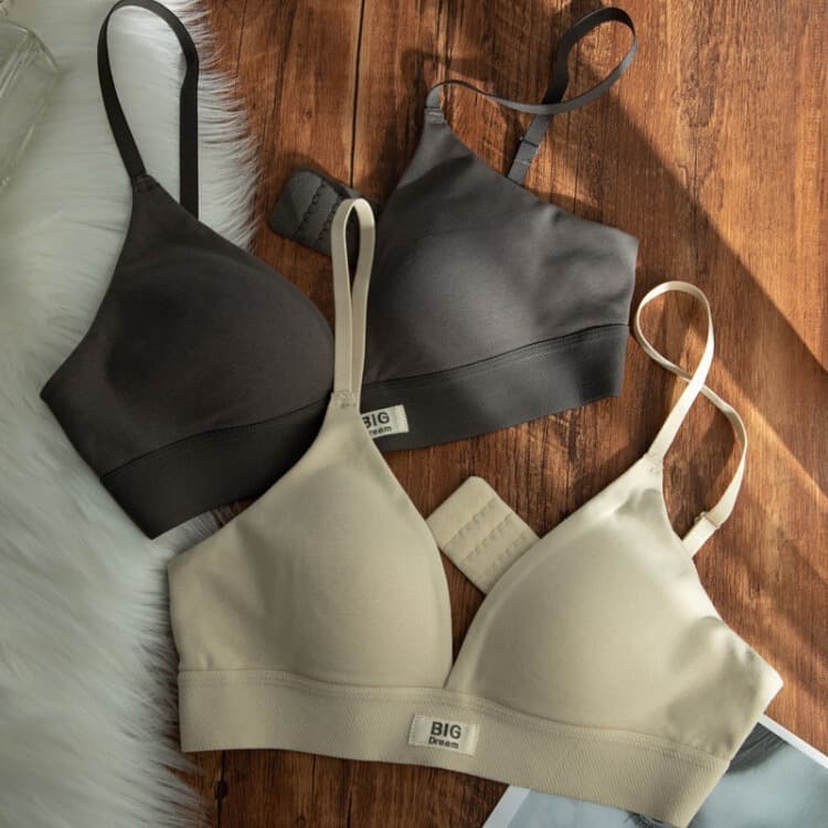 Women's Seamless Lift Bra Wire-Free, French Comfort, Push-Up for Small Bust, Triangle Cup Bra, Letter Breathable Anti-Sagging