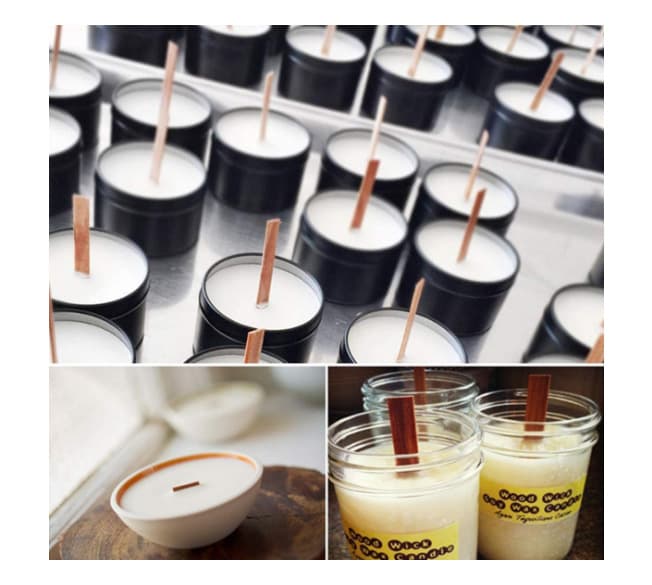 15*130MM wood chip core scented candle DIY material wood chip candle wick wooden core DIY scented candle
