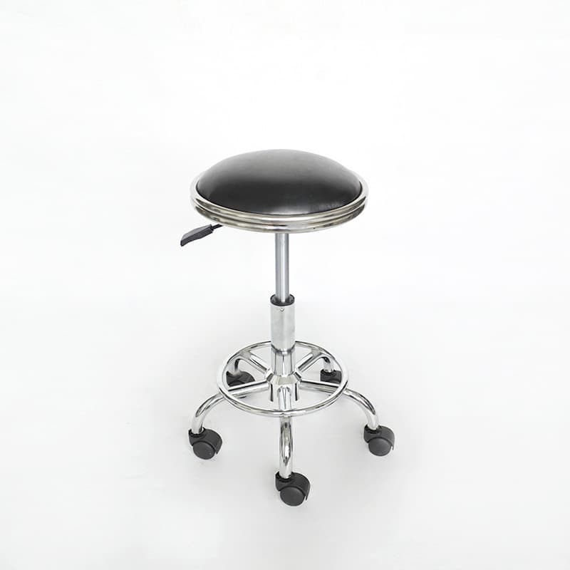 Leather double-ring anti-static stool, laboratory height-adjustable round stool, specialized rotating work stool for workshop assembly lines
