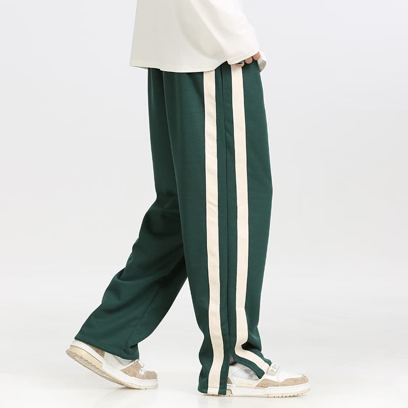 Cross-border Hot Seller EU Size 26 New Spring Autumn Men's Casual Pants Slit Loose Hong Kong Style Trousers Straight Sweatpants Men's Trendy