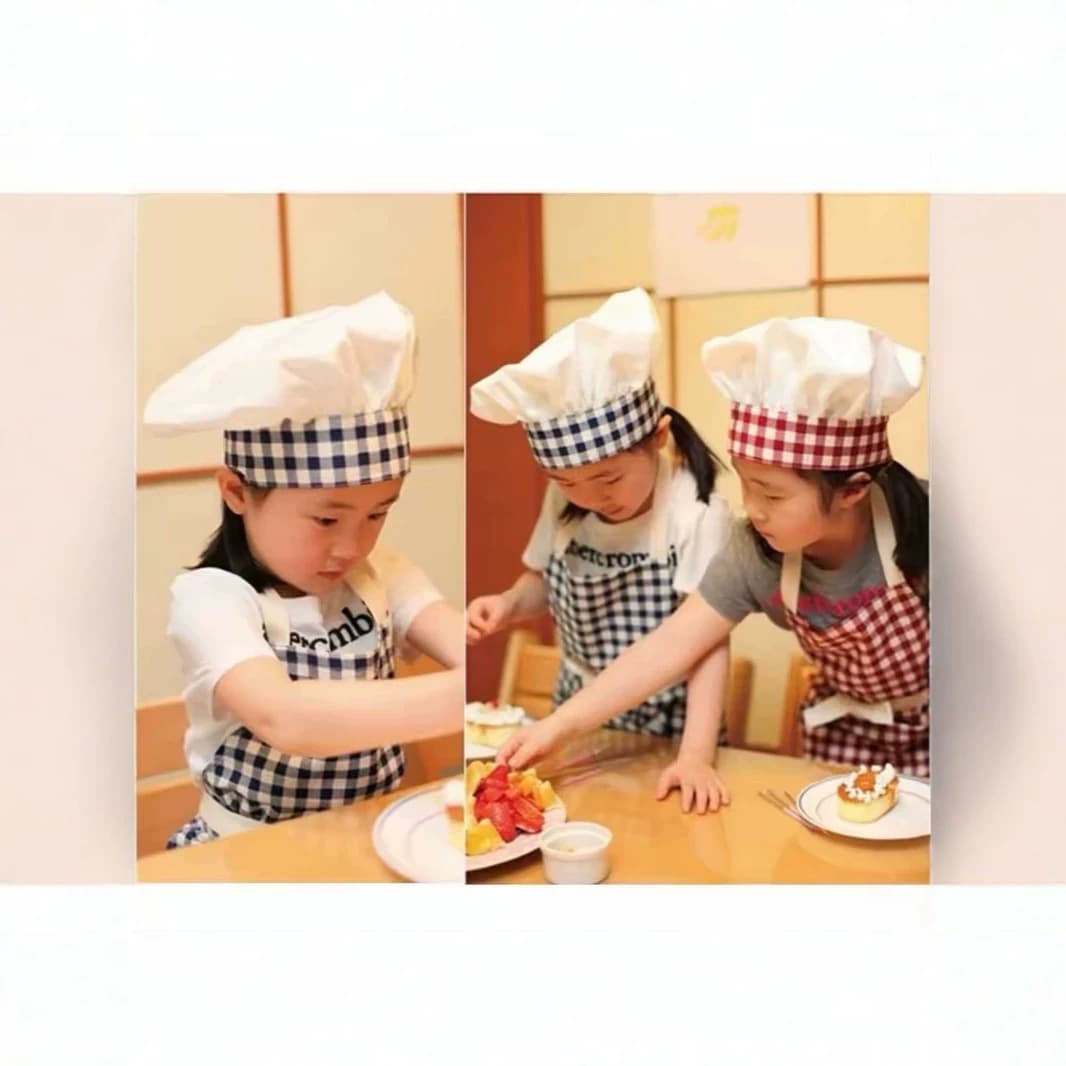 Cross-border Kids Chef Apron Set for Boys and Girls, Pretend Play Role-Playing Costume, Kindergarten Baking Performance Outfit