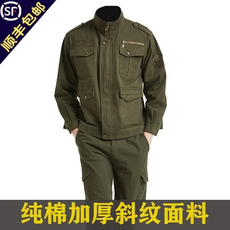 Welder Workwear Set Men's Long Sleeve Abrasion Resistant Heat Protective Spring Autumn Work Clothes