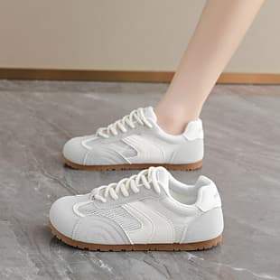 Women's Retro German Training Shoes 2026 New White Sneakers Korean Style Versatile Breathable Casual Board Shoes
