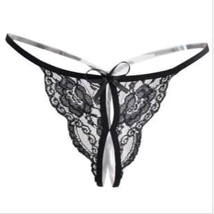 Sexy Lingerie for Women Lace Butterfly Knot Open Crotch T-Back Thong G-String