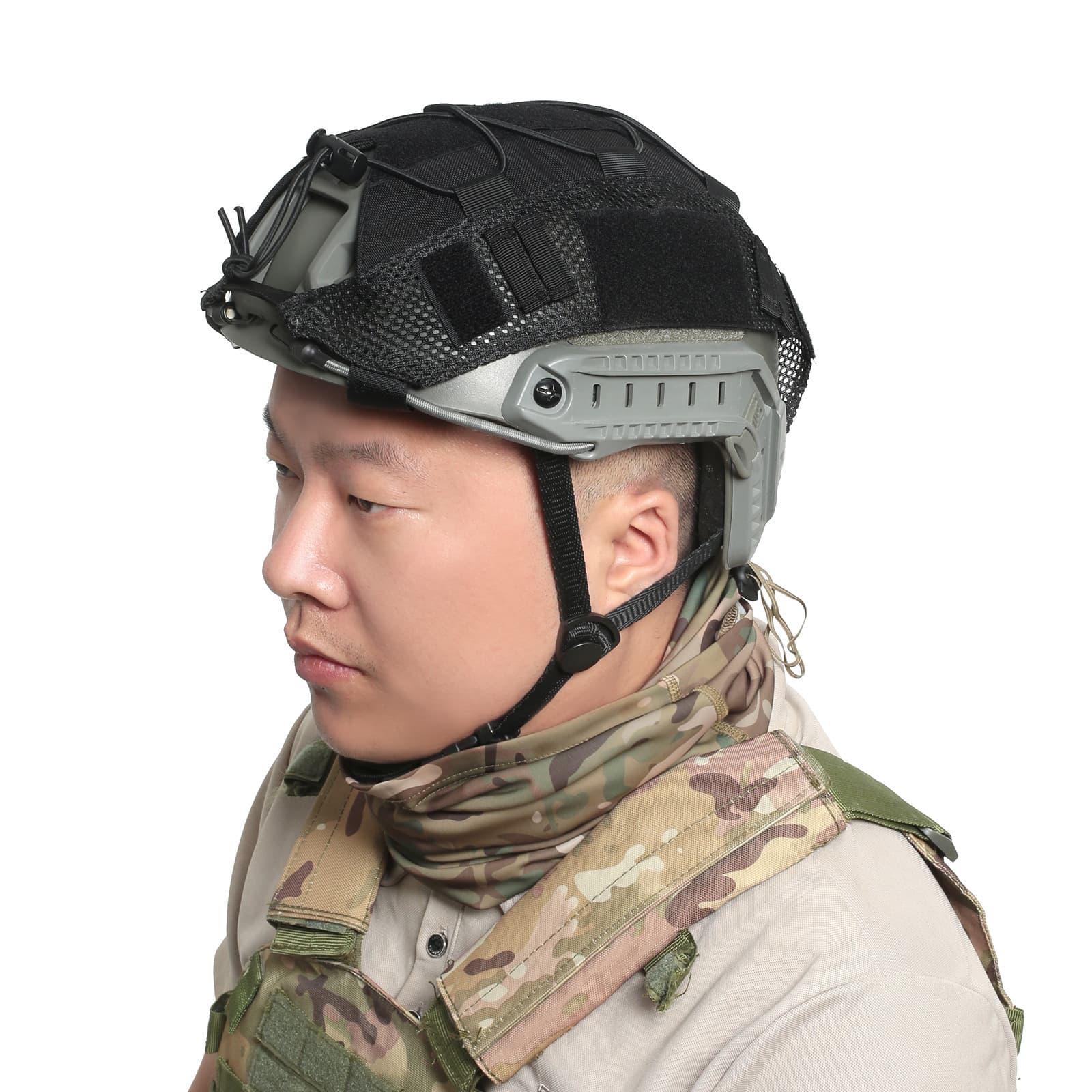 Outdoor Tactical Helmet Protective Cover FAST Helmet Cloth Camouflage Helmet Cover Live CS Camouflage Head Tactical Gear