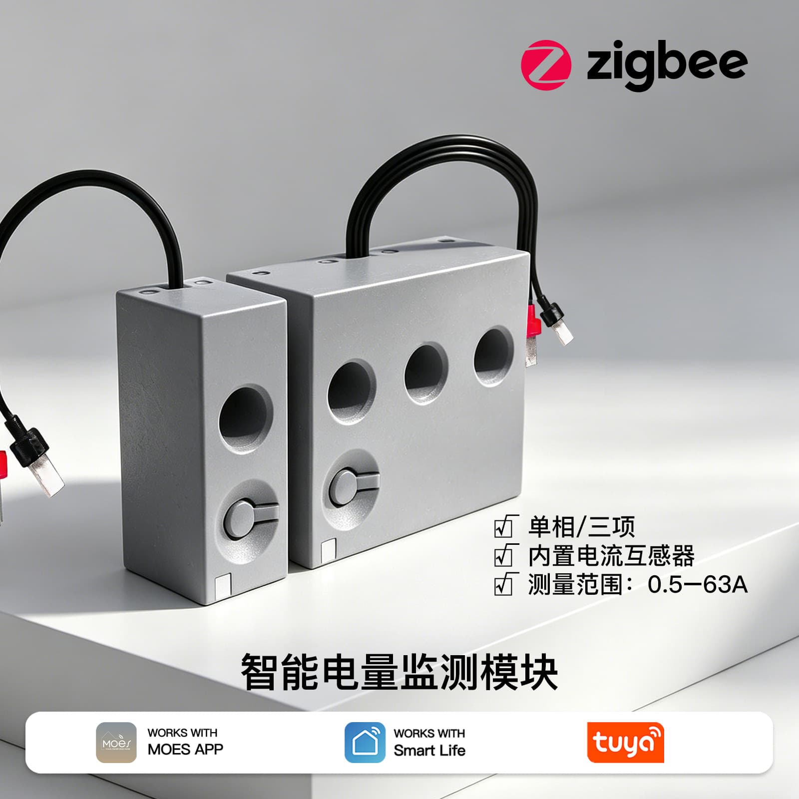 Tuya Smart Home Zigbee Single-Phase Three-Phase Energy Monitoring Module App Remote Control Current Transformer