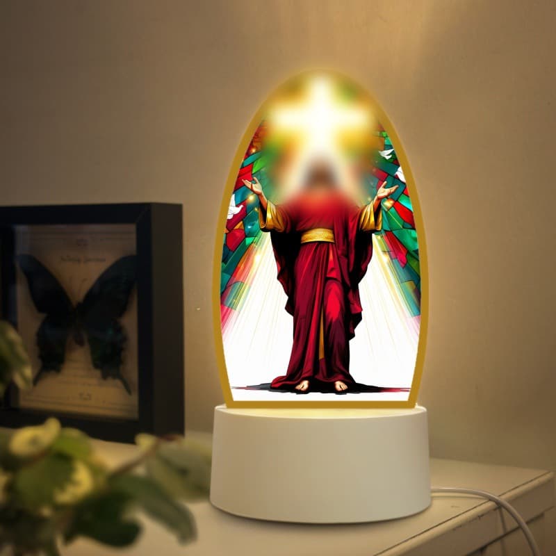 Cross-border Gold Edge Acrylic Small Table Lamp Bedroom Night Light Popular Night Light Bedside Lamp Ambient Light USB Light