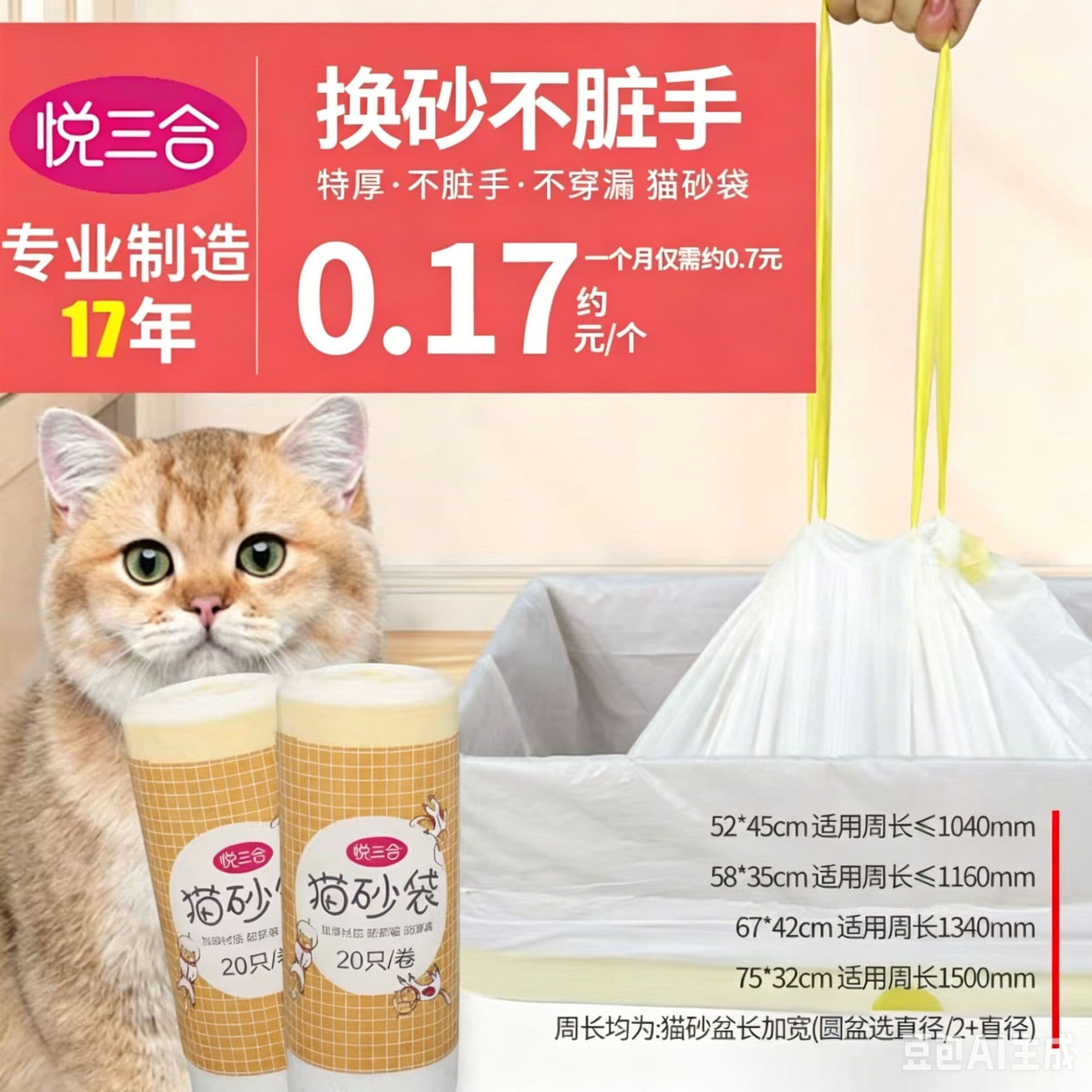 Homan Smart Cat Toilet Automatic Litter Box Waste Collection Bag for Pet Litter, Cross-Border Export Pet Litter Bag