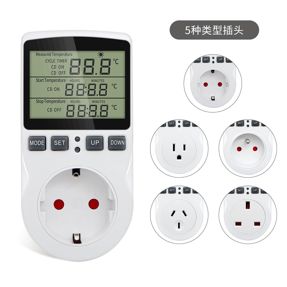 Smart Digital Temperature Controller European Power Measurement Timer Switch Temperature Control Socket Wholesale Home Decor