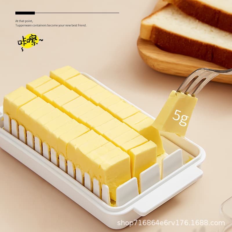 Japanese KM.5047 Household Butter Cutting Aid Box, Cheese Unpacking and Refrigeration Freshness Container