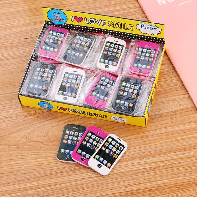 Cute Phone-Shaped Eraser Student Prize Gift Drawing Eraser Learning Stationery TPR Phone Eraser
