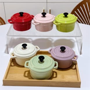 Ceramic Egg Custard Bowl with Lid, Double-Skin Milk Bowl, Pudding Dessert Bowl, Oven-Safe, Baby Food Bowl