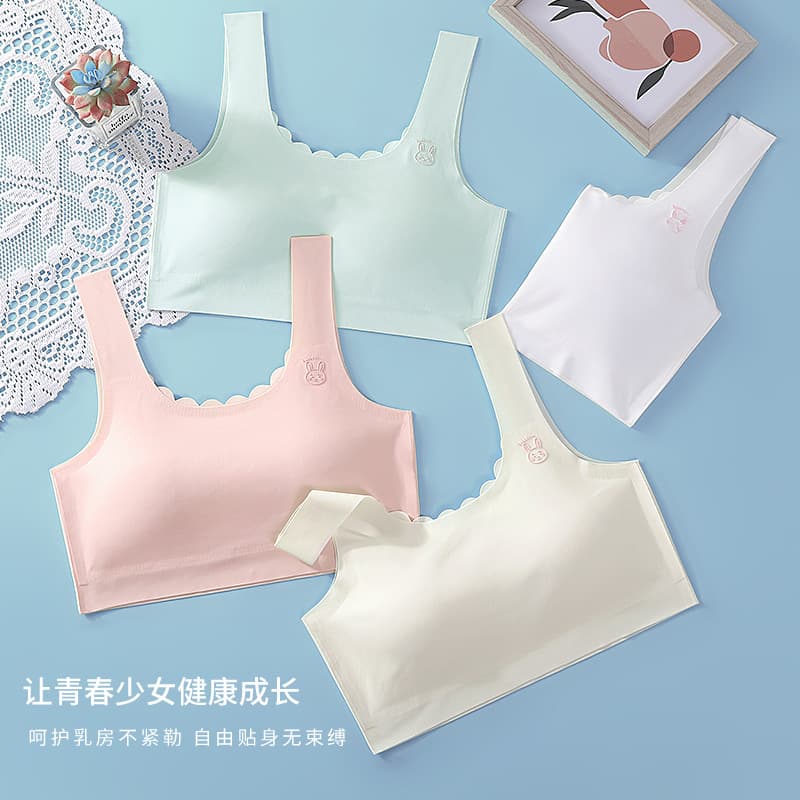 Seamless girls' underwear vest adolescent development High School junior high school student girl tube top anti-exposure wrapped chest female