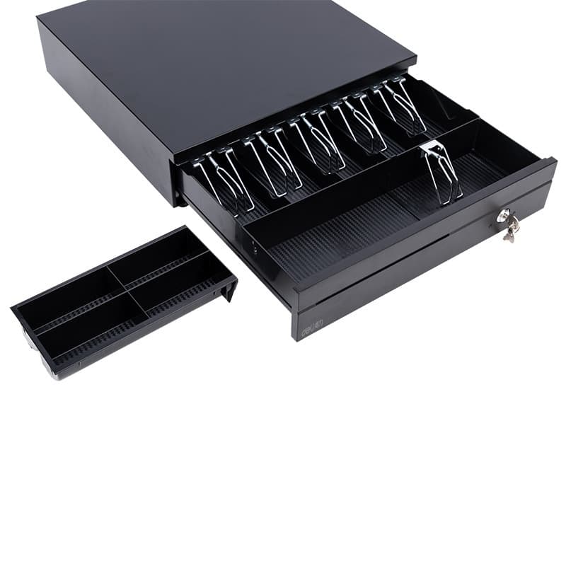 Deli DL-405 Five-Compartment Three-Position Locking Commercial Cash Drawer Simple Electric Supermarket Cash Register Money Box