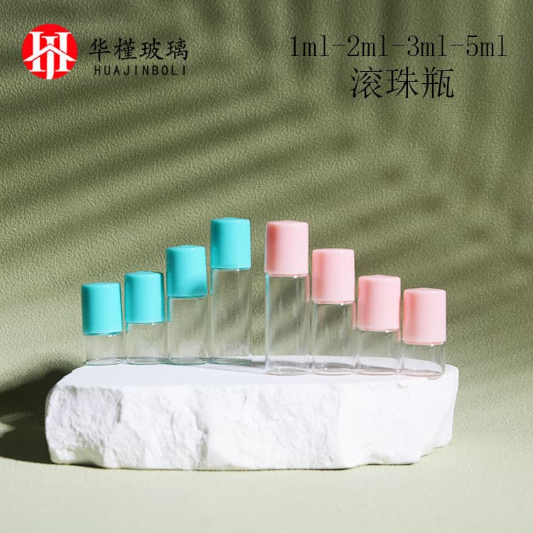 Promotional stock 1-2-3-5ml roller bottles multiple roller and cap options source liquid sample glass bottles