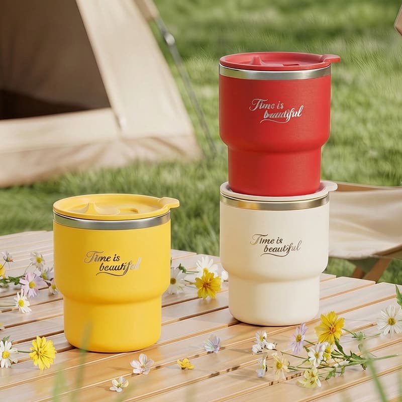 304 Stainless Steel Mug with Lid, Portable, Drop-Proof, Home Water Cup, Office Tea Cup, Coffee Cup, Gift Cup