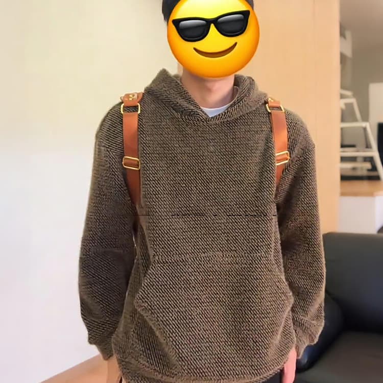 American retro starry knit hooded sweatshirt for men, autumn/winter thick trendy brand heavyweight hoodie, little luxe style jacket